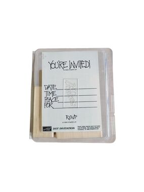 Stampin' Up! Dot Invitation Rubber Stamp - Black and Wood